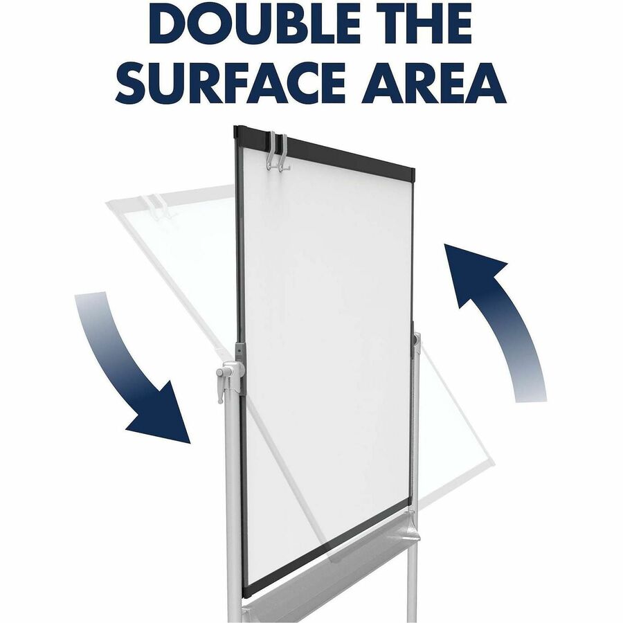 Quartet Prestige 2 Mobile Presentation Easel - 72" (6 ft) Width x 48" (4 ft) Height - White Painted Steel Surface - Grap