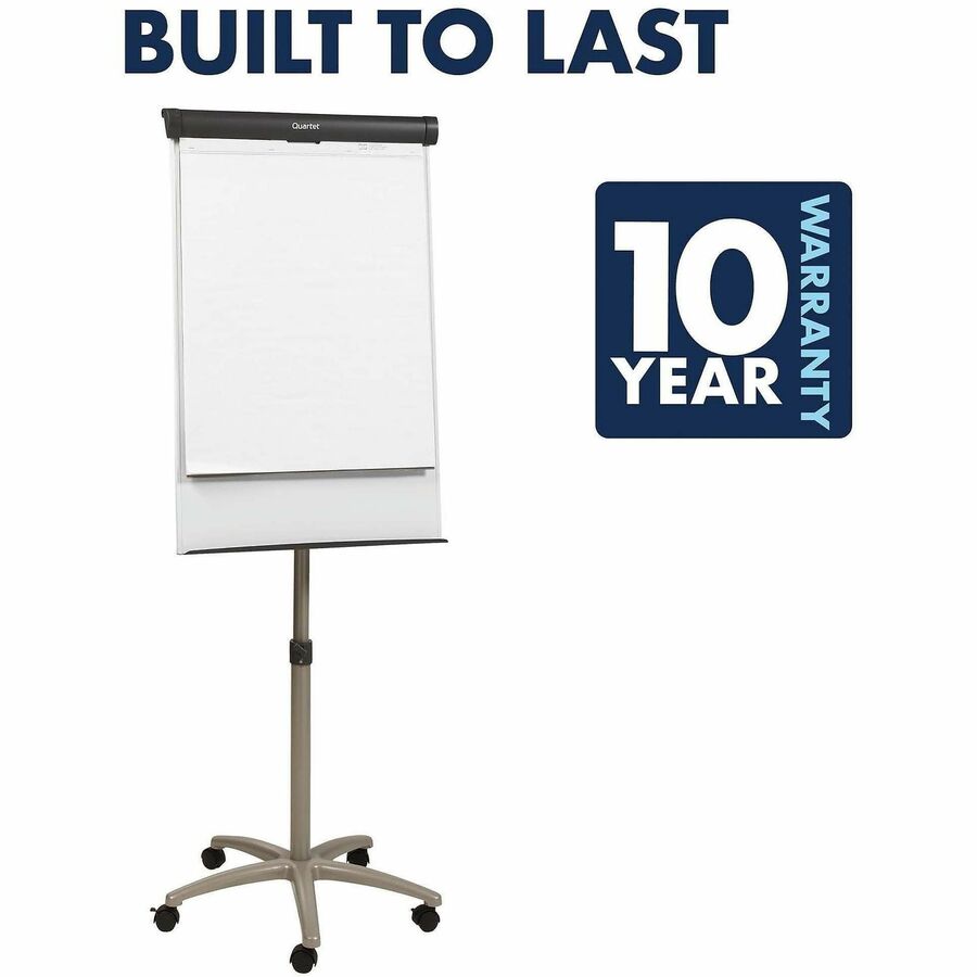 Quartet Compass Nano-Clean Magnetic Mobile Presentation Easel - 36" (3 ft) Width x 24" (2 ft) Height - White Painted Ste