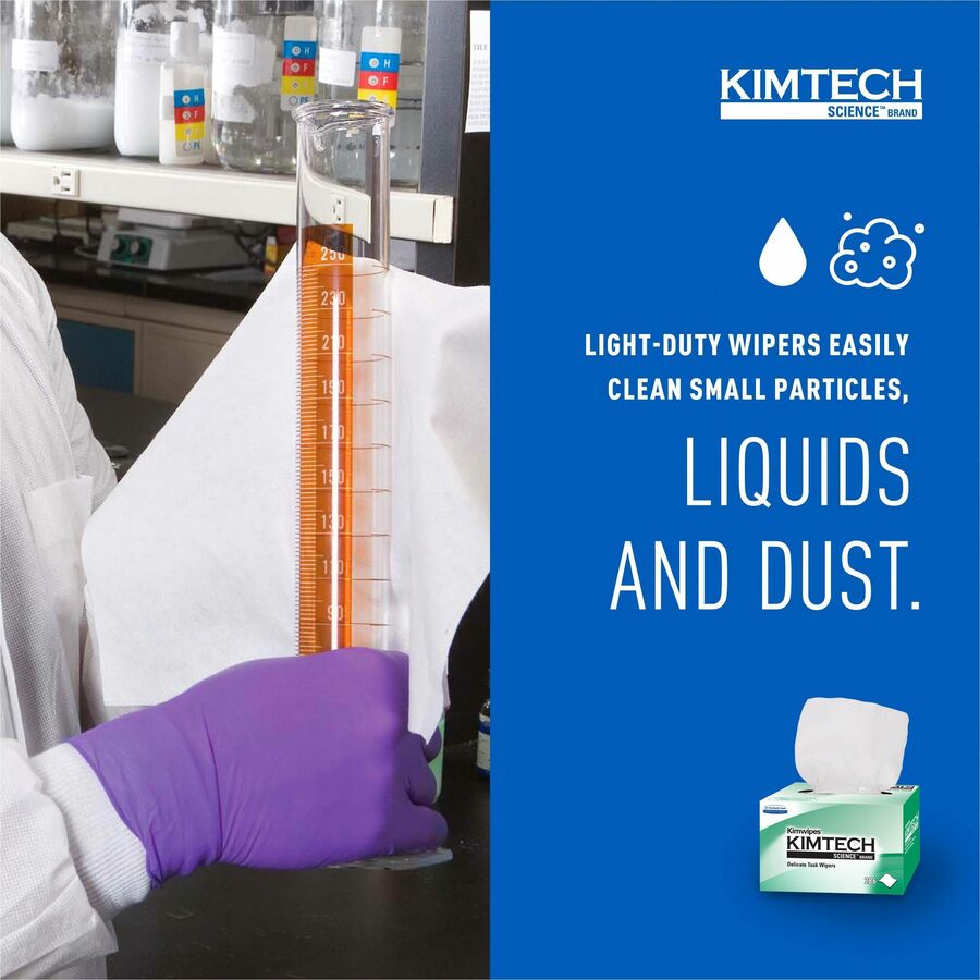 KIMTECH Science Kimwipes Delicate Task Wipers - 1 Ply - 4.39" Width x 8.20" Length - White - 286/Box - 60 / Carton