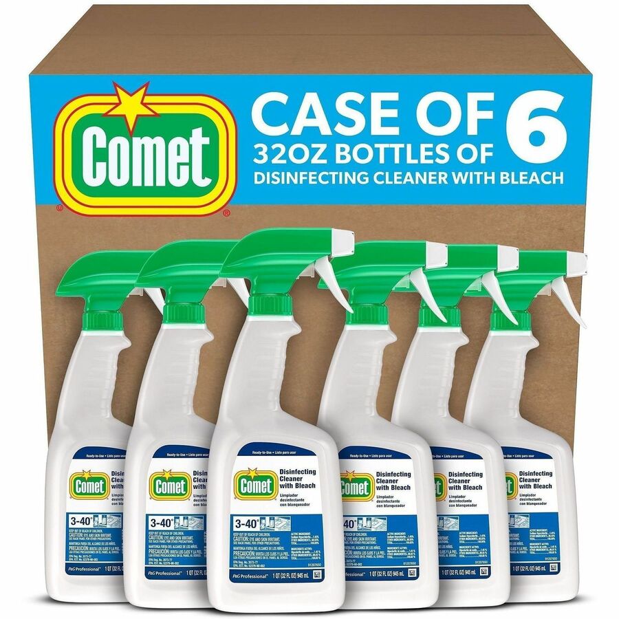 Comet Disinfecting Cleaner with Bleach - For Multipurpose - Ready-To-Use - 32 fl oz (1 quart) - 8 / Carton