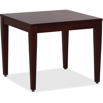 Lorell Solid Wood Corner Table - Square Top - Four Leg Base - 4 Legs - 23.60" Table Top Length x 23.60" Table Top Width 