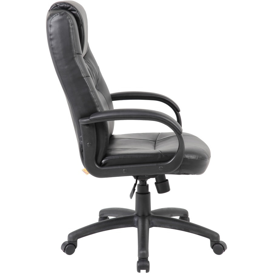 Boss B7501 Executive Chair - Black Seat Color - LeatherPlus Seat Material - Black Back Color - Leather Back Material - B