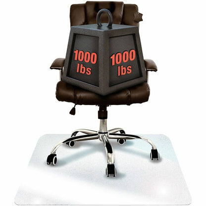 Floortex Heavy-Duty Glass Chair Mat for Hard Floors & Carpets - 36" x 48" - Hard Floor, Home, Office, Carpet