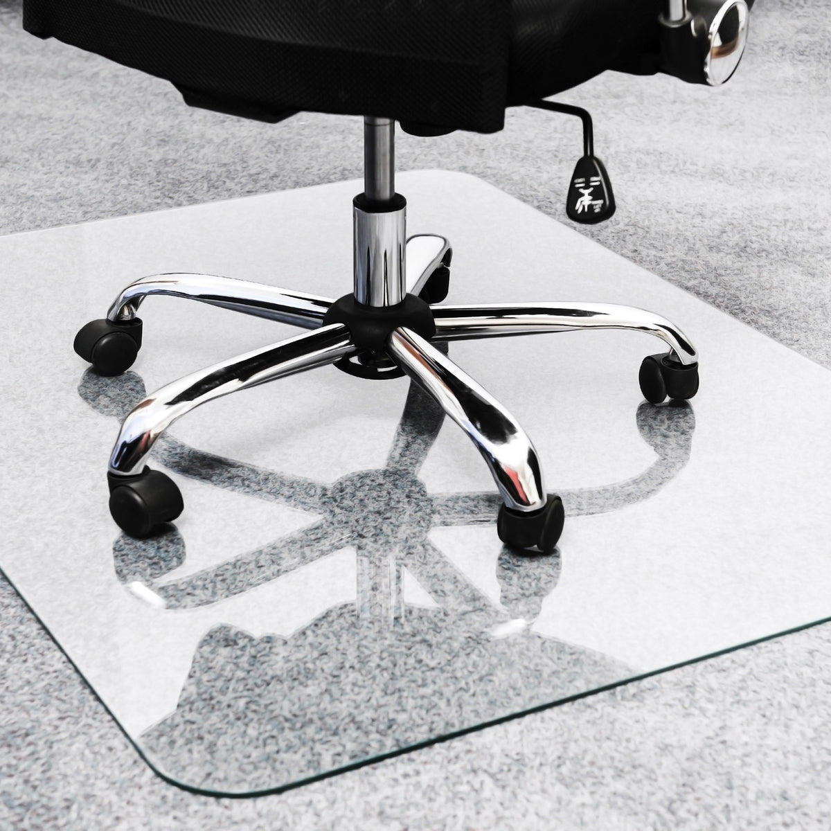Floortex Heavy-Duty Glass Chair Mat for Hard Floors & Carpets - 36" x 48" - Hard Floor, Home, Office, Carpet