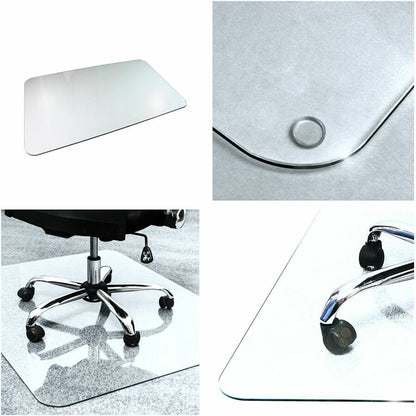 Floortex Heavy-Duty Glass Chair Mat for Hard Floors & Carpets - 40" x 53" - Hard Floor, Home, Office, Carpet