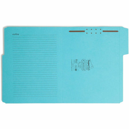 Smead SuperTab 1/3 Tab Cut Letter Recycled Fastener Folder - 8 1/2" x 11" - 1 x 2K Fastener - Top Tab Location - 11 pt. 