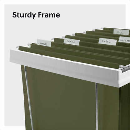 Smead Heavy-Duty Adjustable Hanging Folder Frame - Letter - 16" to 24" Long - Steel, Plastic - White - 1 Box