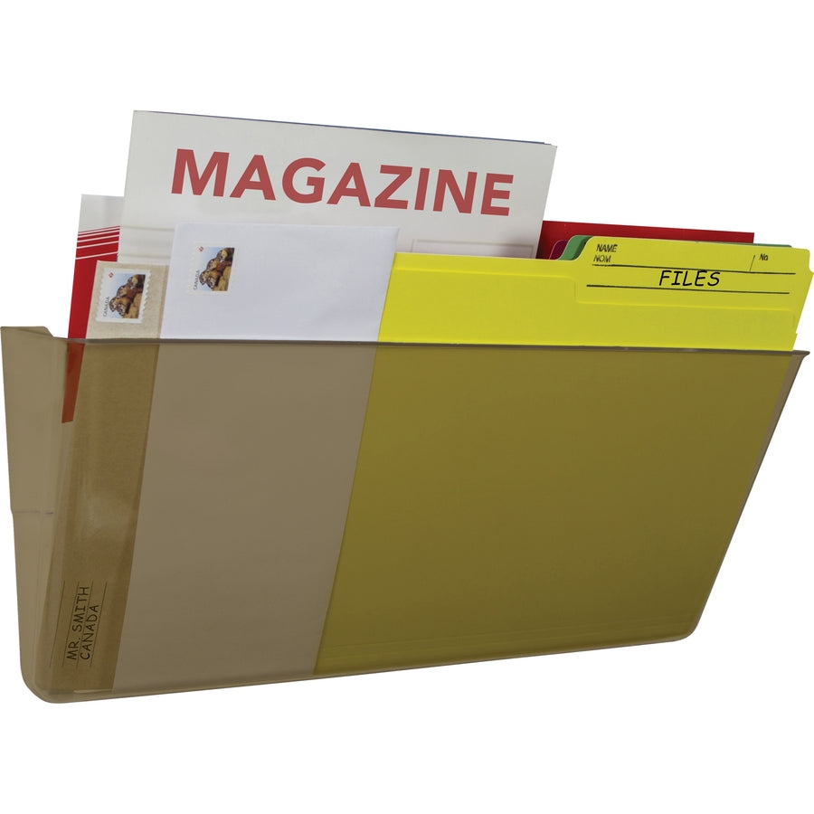 Storex Magnetic Wall File Pockets - 500 x Sheet - Magnetic, Heavy Duty - Smoke - Plastic - 1 Each