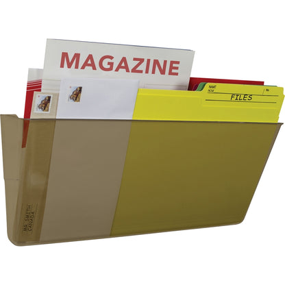Storex Magnetic Wall File Pockets - 500 x Sheet - Magnetic, Heavy Duty - Smoke - Plastic - 1 Each