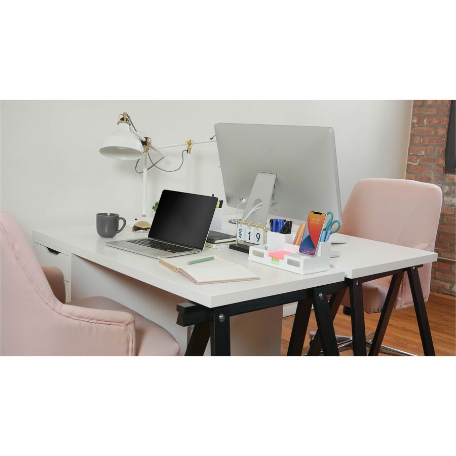 Victor Phone Holder Desk Organizer - 6 Compartment(s) - 4" Height x 5.50" Width x 10.40" Depth - 1 Each