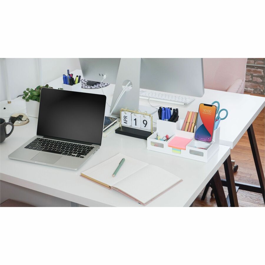 Victor Phone Holder Desk Organizer - 6 Compartment(s) - 4" Height x 5.50" Width x 10.40" Depth - 1 Each