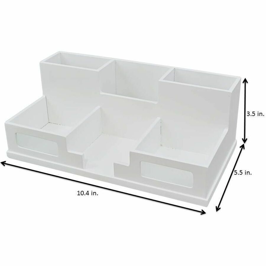 Victor Phone Holder Desk Organizer - 6 Compartment(s) - 4" Height x 5.50" Width x 10.40" Depth - 1 Each