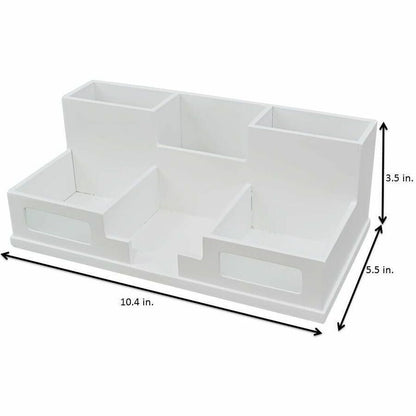 Victor Phone Holder Desk Organizer - 6 Compartment(s) - 4" Height x 5.50" Width x 10.40" Depth - 1 Each
