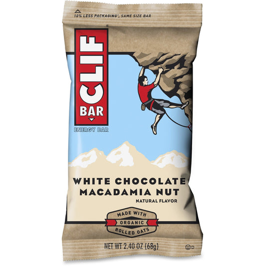 Clif Bar White Chocolate Macadamia Nut Energy Bar - Individually Wrapped - White Chocolate, Macadamia Nut - 2.40 oz - 12