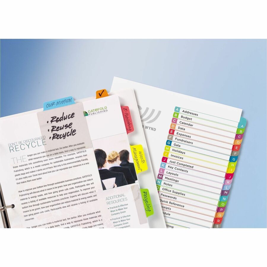 Avery Ready Index Customizable Table of Contents Dividers - 26 x Divider(s) - 26 Printed Tab(s) - Alphabet - A-Z - 26 Ta
