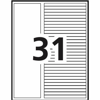 Avery Ready Index Customizable Table of Contents Dividers - 31 x Divider(s) - 31 Tab(s) - Digit - 1-31 - 31 Tab(s)/Set -