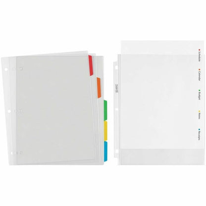 Avery Clear Easy View Durable Plastic Dividers - 5 x Divider(s) - 5 Tab(s) - 5 - 5 Tab(s)/Set - 8.5" Divider Width x 11"