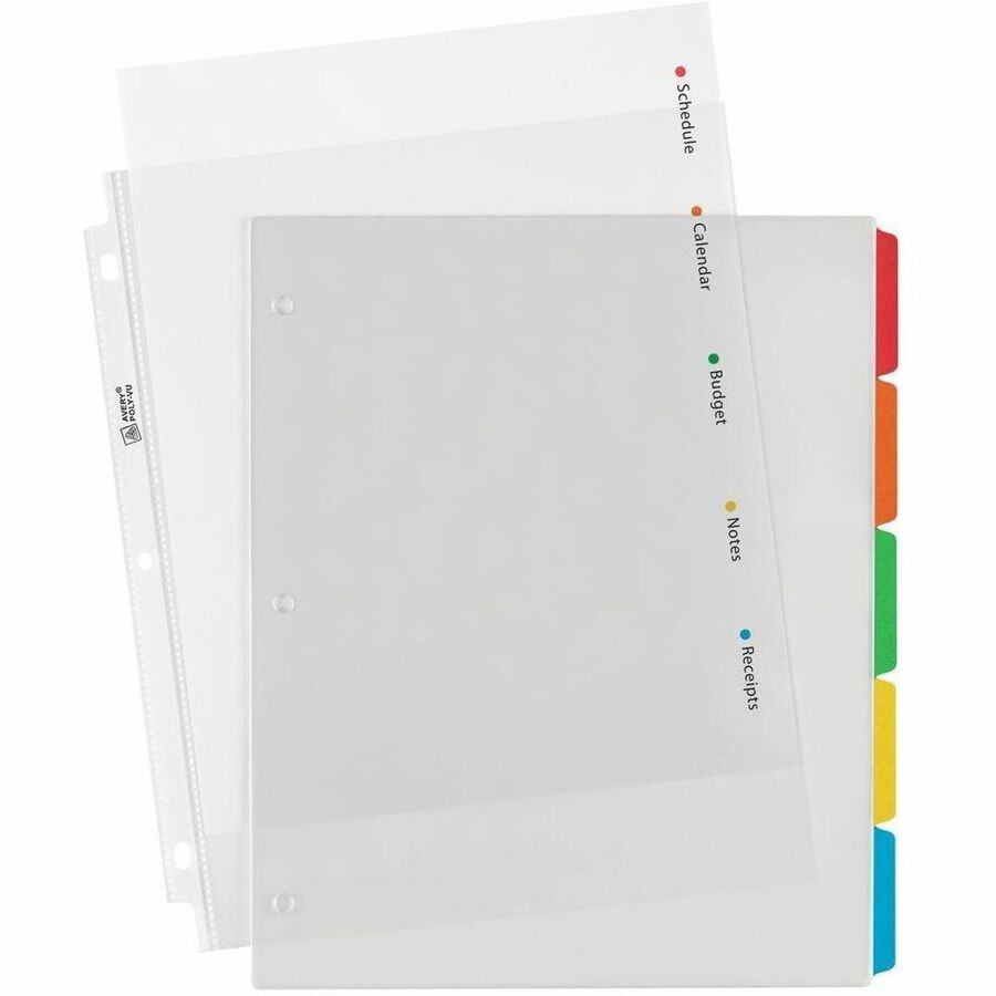 Avery Clear Easy View Durable Plastic Dividers - 5 x Divider(s) - 5 Tab(s) - 5 - 5 Tab(s)/Set - 8.5" Divider Width x 11"