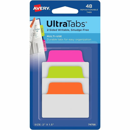 Avery® 2" Multi-use Ultra Tabs - 48 Tab(s) - 1.50" Tab Height x 2" Tab Width - Removable - 48 / Pack