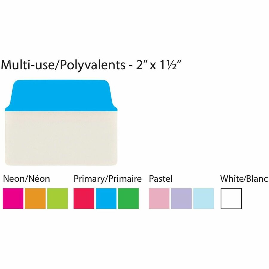 Avery UltraTabs Multi-Use - 48 Tab(s) - 1.50" Tab Height x 2" Tab Width - Removable - Green Paper, Blue, Red Tab(s) - 48
