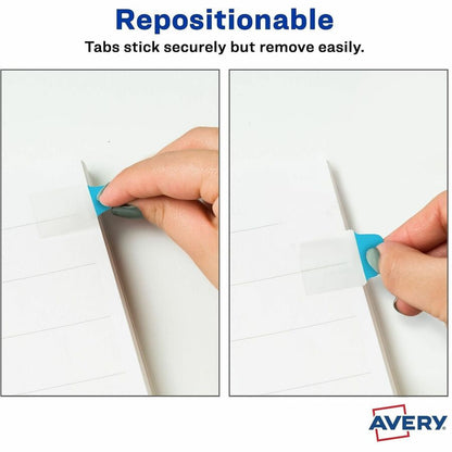 Avery® Ultra Tabs File Tab - 40 Write-on Tab(s) - 1.50" Tab Height x 1" Tab Width - Removable - Clear Film, Red Paper, B
