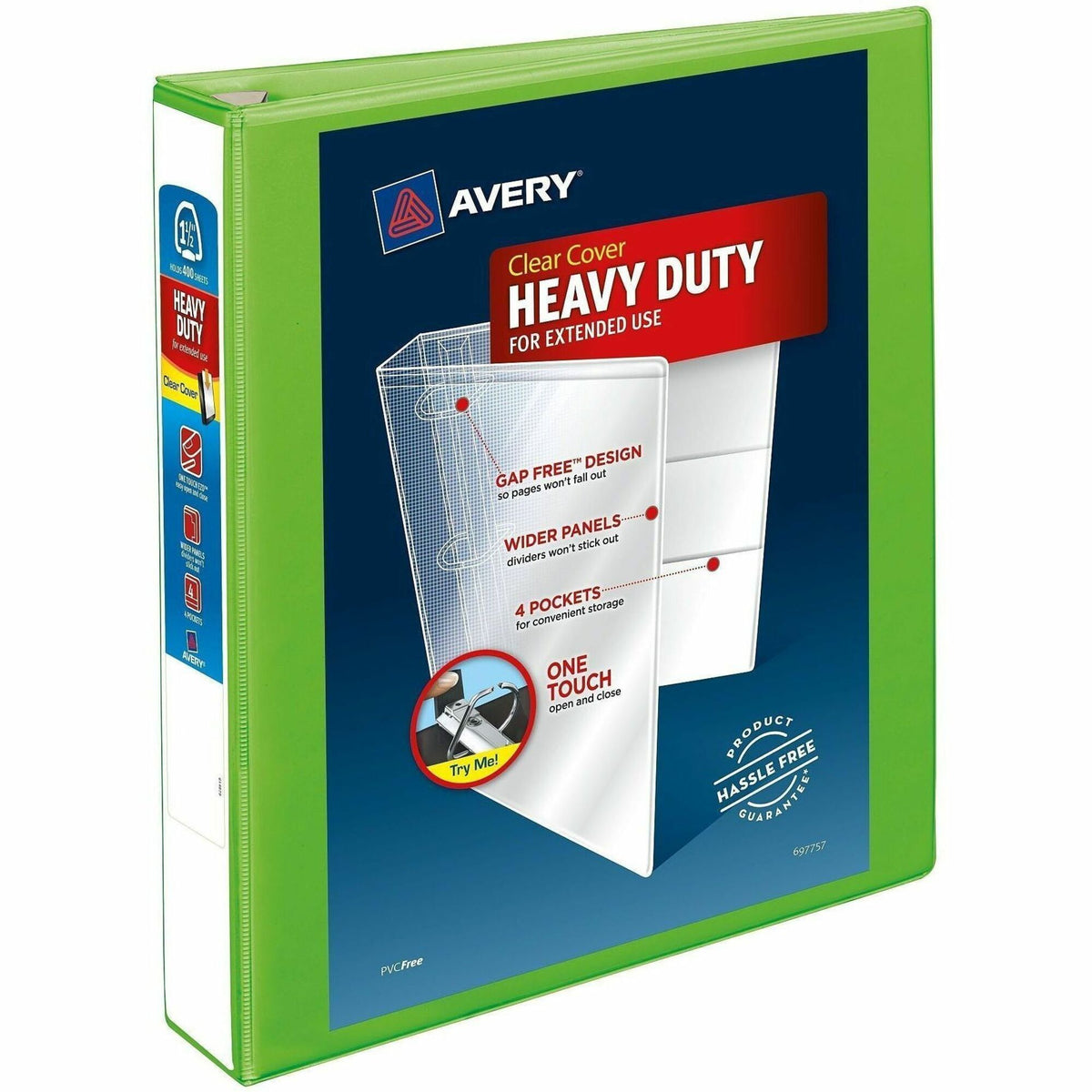 Avery® Heavy-Duty View Binders - Locking One Touch EZD Rings - 1 1/2" Binder Capacity - Letter - 8 1/2" x 11" Sheet Size