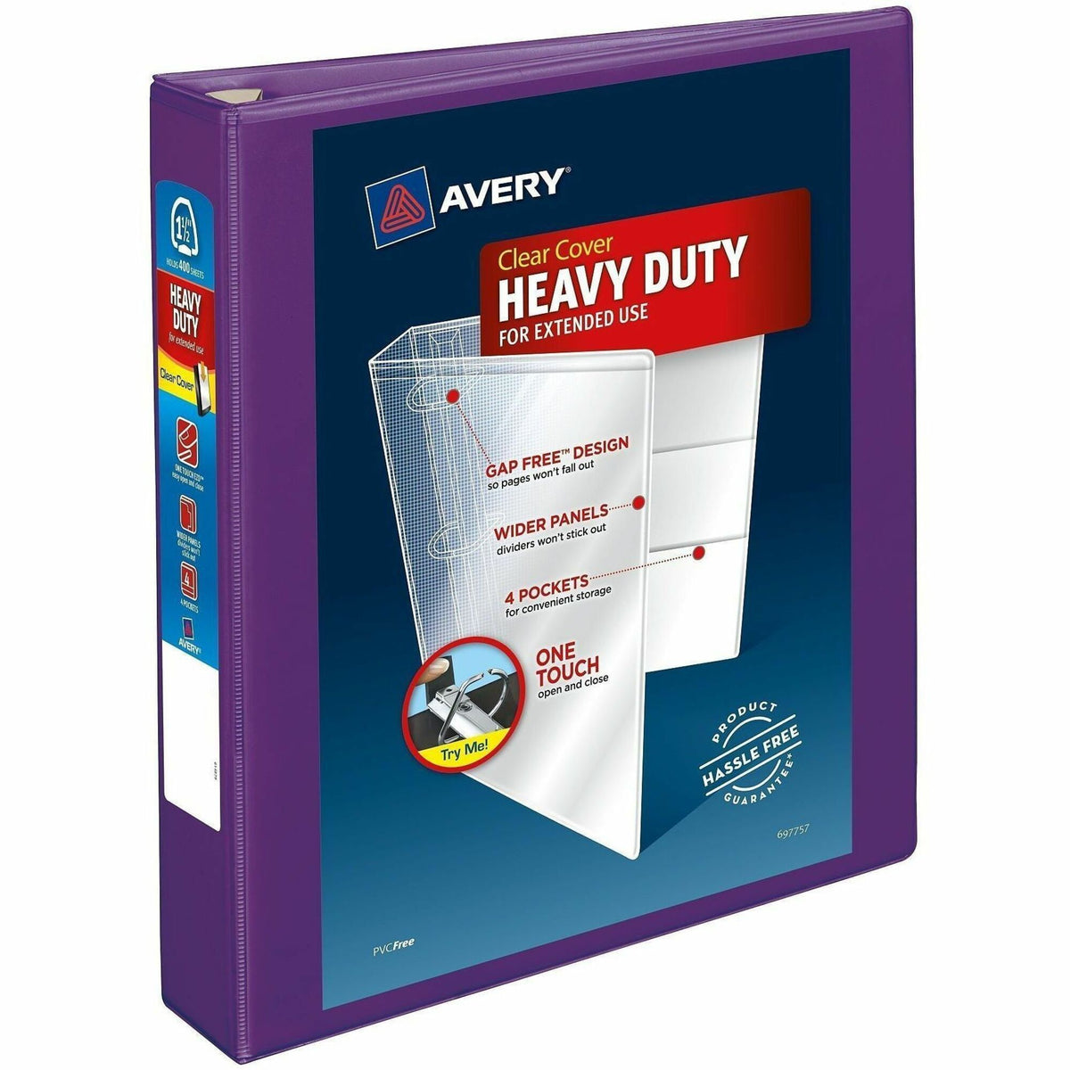 Avery® Heavy-Duty View Binders - Locking One Touch EZD Rings - 1 1/2" Binder Capacity - Letter - 8 1/2" x 11" Sheet Size