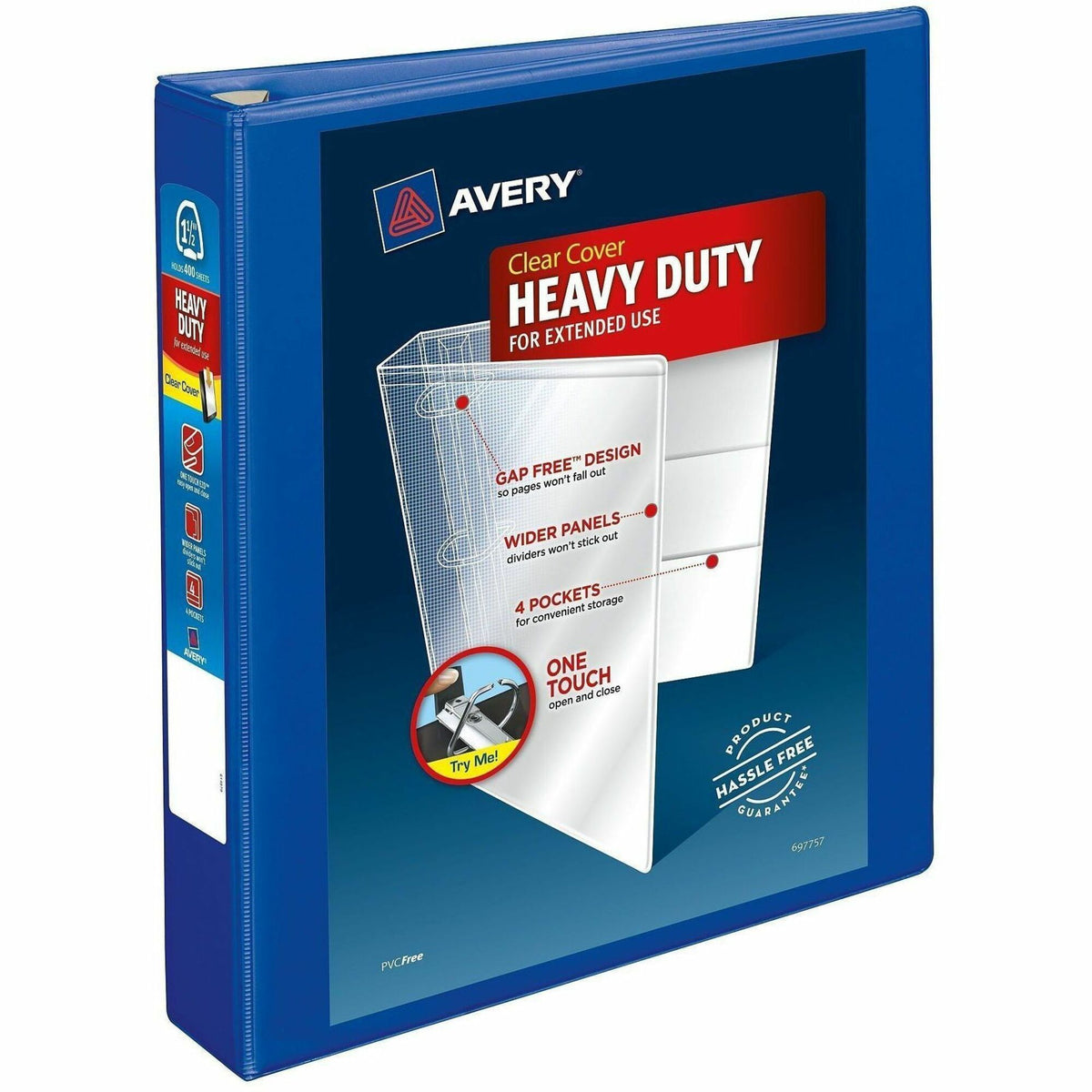 Avery® Heavy-Duty View Binders - Locking One Touch EZD Rings - 1 1/2" Binder Capacity - Letter - 8 1/2" x 11" Sheet Size