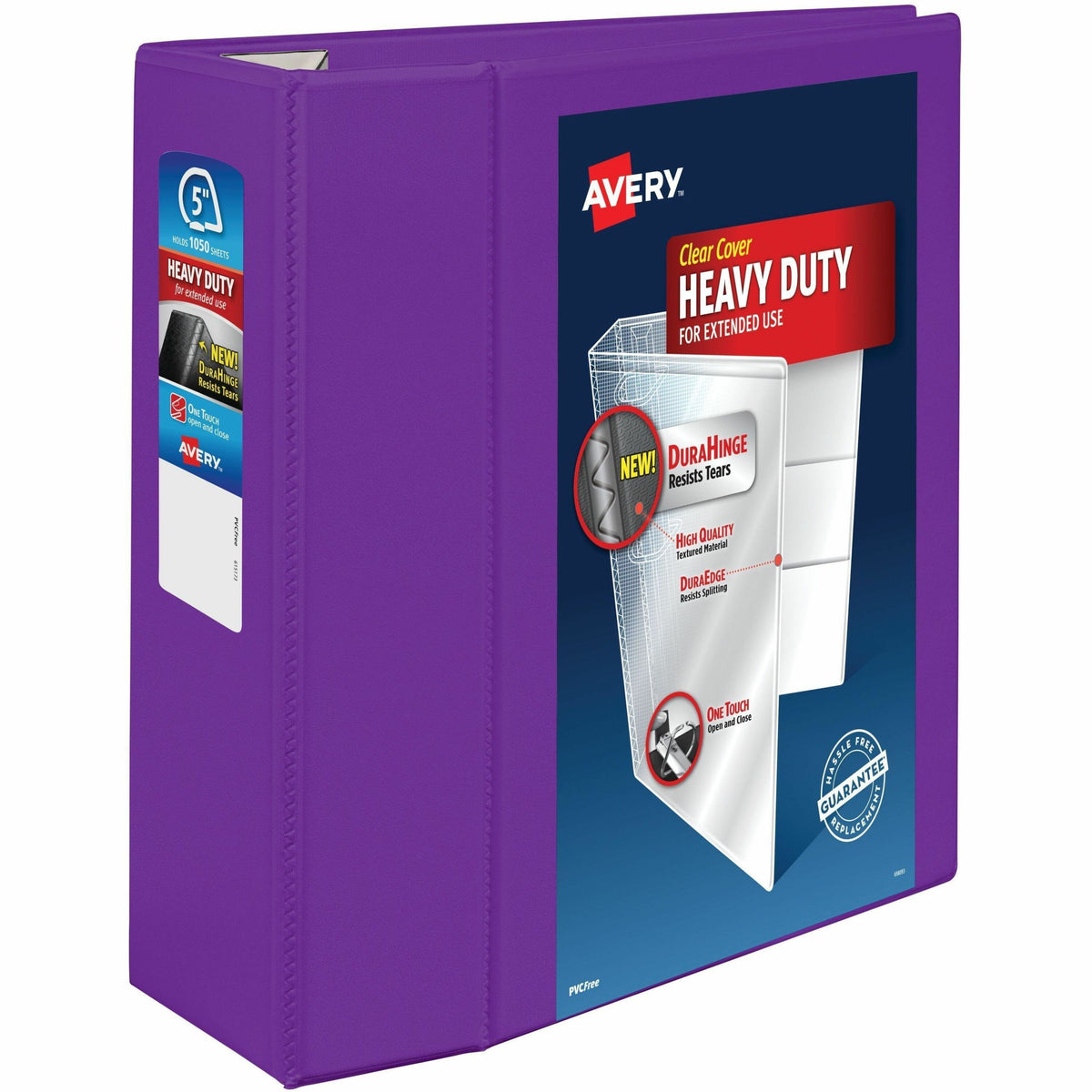 Avery® Heavy-Duty View Binders with One Touch EZD Rings - 5" Binder Capacity - Letter - 8 1/2" x 11" Sheet Size - 1050 S