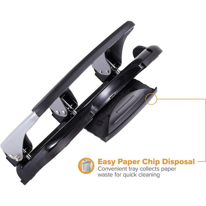 Bostitch EZ Squeeze 40-sheet 3-Hole Punch - 3 Punch Head(s) - 40 Sheet of 20lb Paper - 9/32" Punch Size - 7.4" Width x 3