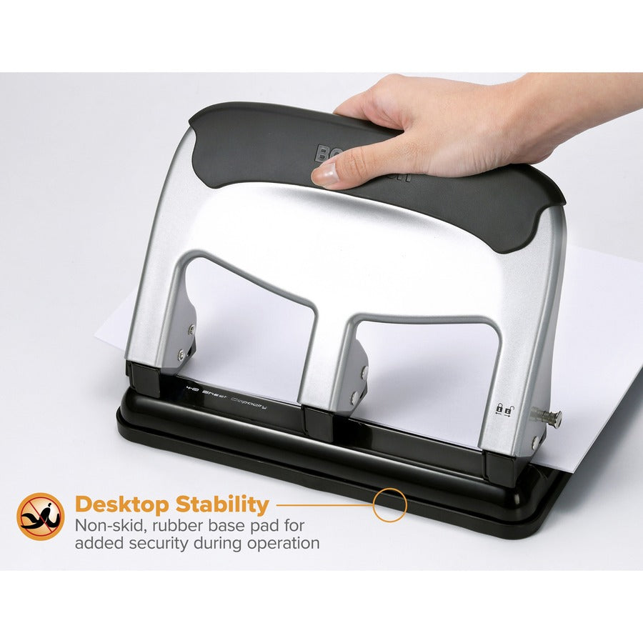 Bostitch EZ Squeeze 40-sheet 3-Hole Punch - 3 Punch Head(s) - 40 Sheet of 20lb Paper - 9/32" Punch Size - 7.4" Width x 3