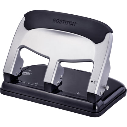 Bostitch EZ Squeeze 40-sheet 3-Hole Punch - 3 Punch Head(s) - 40 Sheet of 20lb Paper - 9/32" Punch Size - 7.4" Width x 3