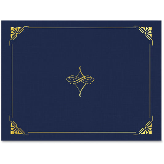 Geographics Letter Recycled Certificate Holder - 8 1/2" x 11" - Blue, Gold - Damage Resistant, Die-cut, Sturdy - 30% Rec