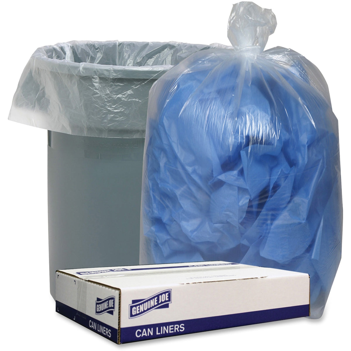 Genuine Joe Clear Low Density Can Liners - 33 gal Capacity - 39" Length x 33" Width x 1.10 mil (28 Micron) Thickness - L