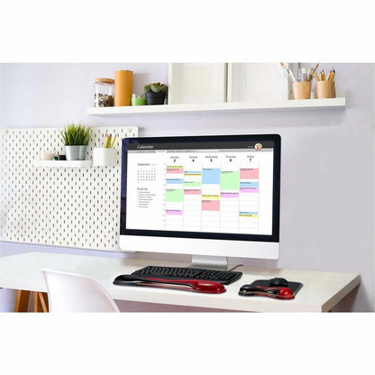 Kensington Duo Gel Wave Mouse Pad Wrist Pillow - 1" Height x 7.25" Width x 9.50" Depth - Red, Black - Gel - Slip Resista