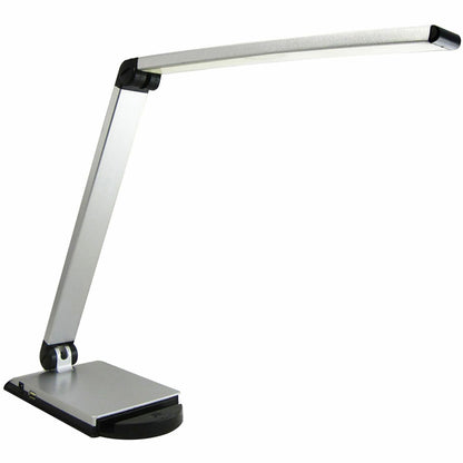 Lorell Smart Device Slot/USB Task Light - 8 W LED Bulb - USB Charging, Dimmable - Aluminum, Plastic - Desk Mountable - S