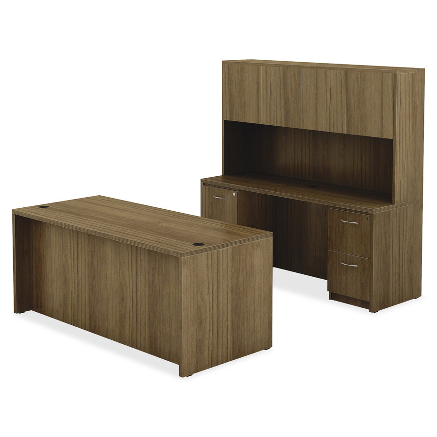 Lorell Chateau Series Bridge - 30" Height x 41.4" Width x 23.6" Depth Bridge, 1.5" Thickness Top - Reeded Edge - Materia
