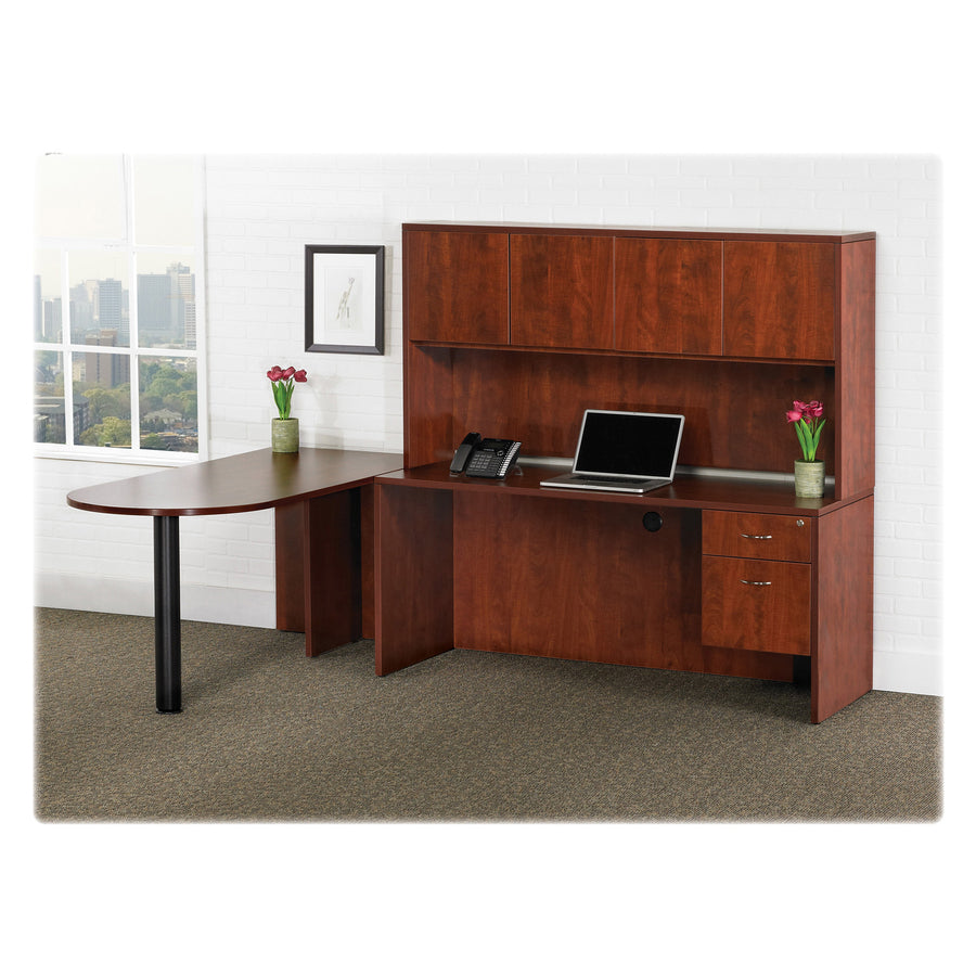Lorell Essentials Series Front Reception Desk - 1" Thickness Top, 42.5" Height x 72" Width x 36" Depth Desk - Finish: Ma