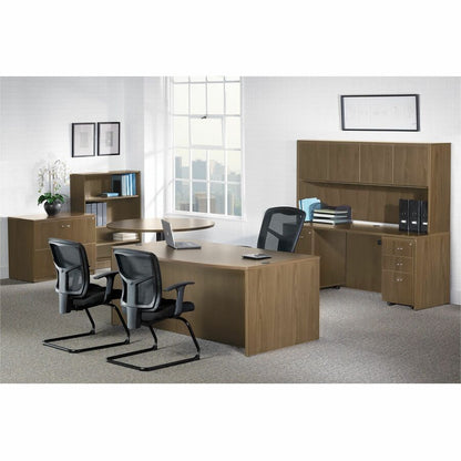 Lorell Essentials Oval Conference Table - 1.3" Thickness Table Top, 29.5" Height x 70.9" Width x 35.4" Depth Table - Mat