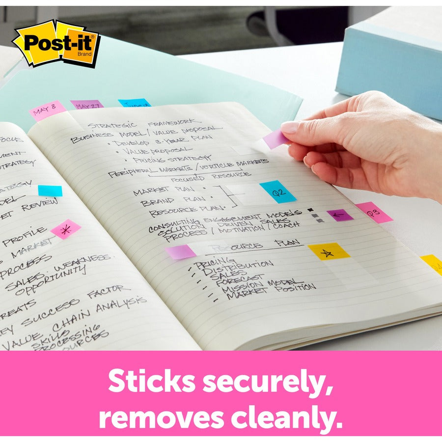 Post-it® Arrow Flags - 1/2" Flag/Note Width - Arrow - Blank and SIGN HERE - Green, Yellow, Blue, Red, Pink - 252 / Pack