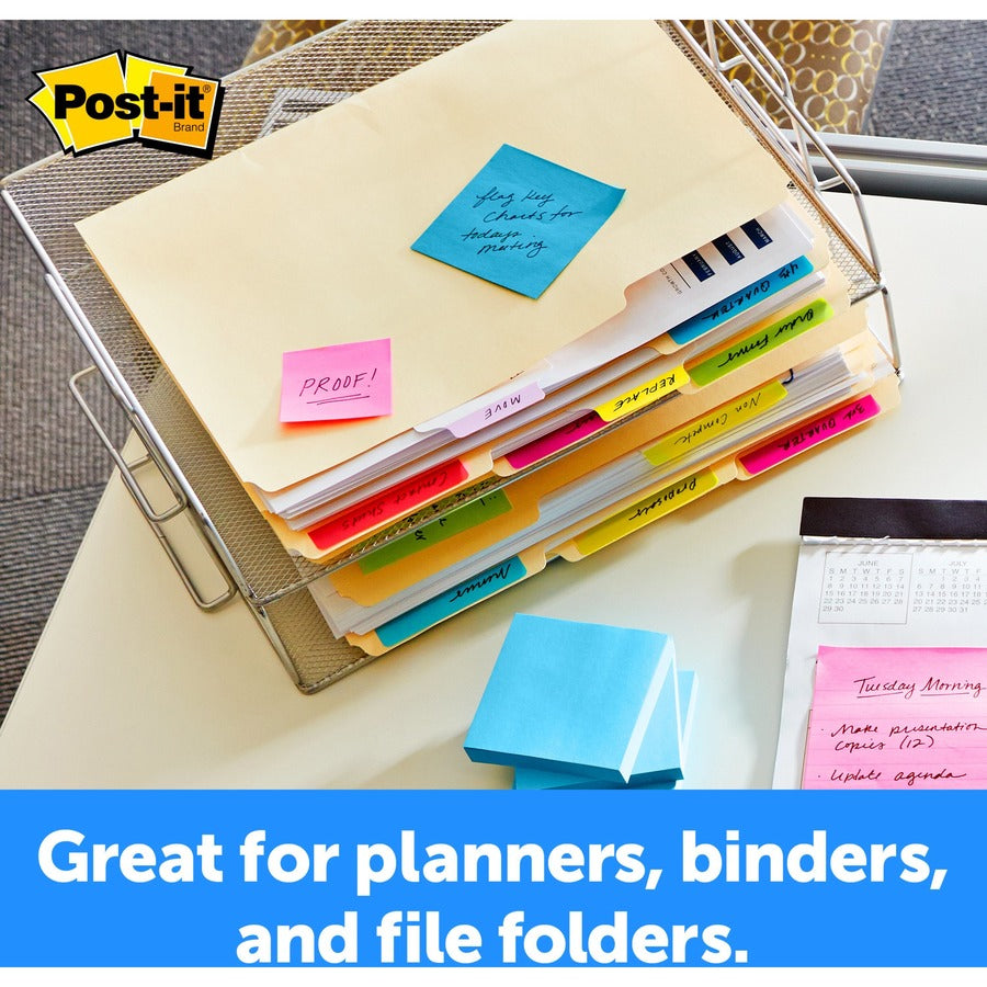 Post-it® Tabs - Write-on Tab(s) - 2" Tab Width - Removable - Red, Orange, Yellow, Green, Blue Tab(s) - 30 / Pack