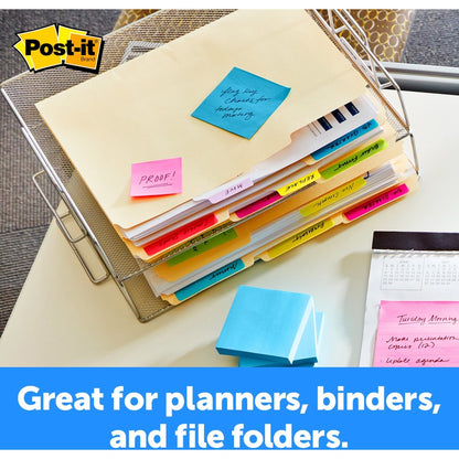 Post-it® Tabs - Write-on Tab(s) - 2" Tab Width - Removable - Red, Orange, Yellow, Green, Blue Tab(s) - 30 / Pack