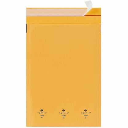 Sparco Size 3 Bubble Cushioned Mailers - Bubble - #3 - 8 1/2" Width x 14 1/2" Length - Self-sealing - Kraft - Kraft - 10