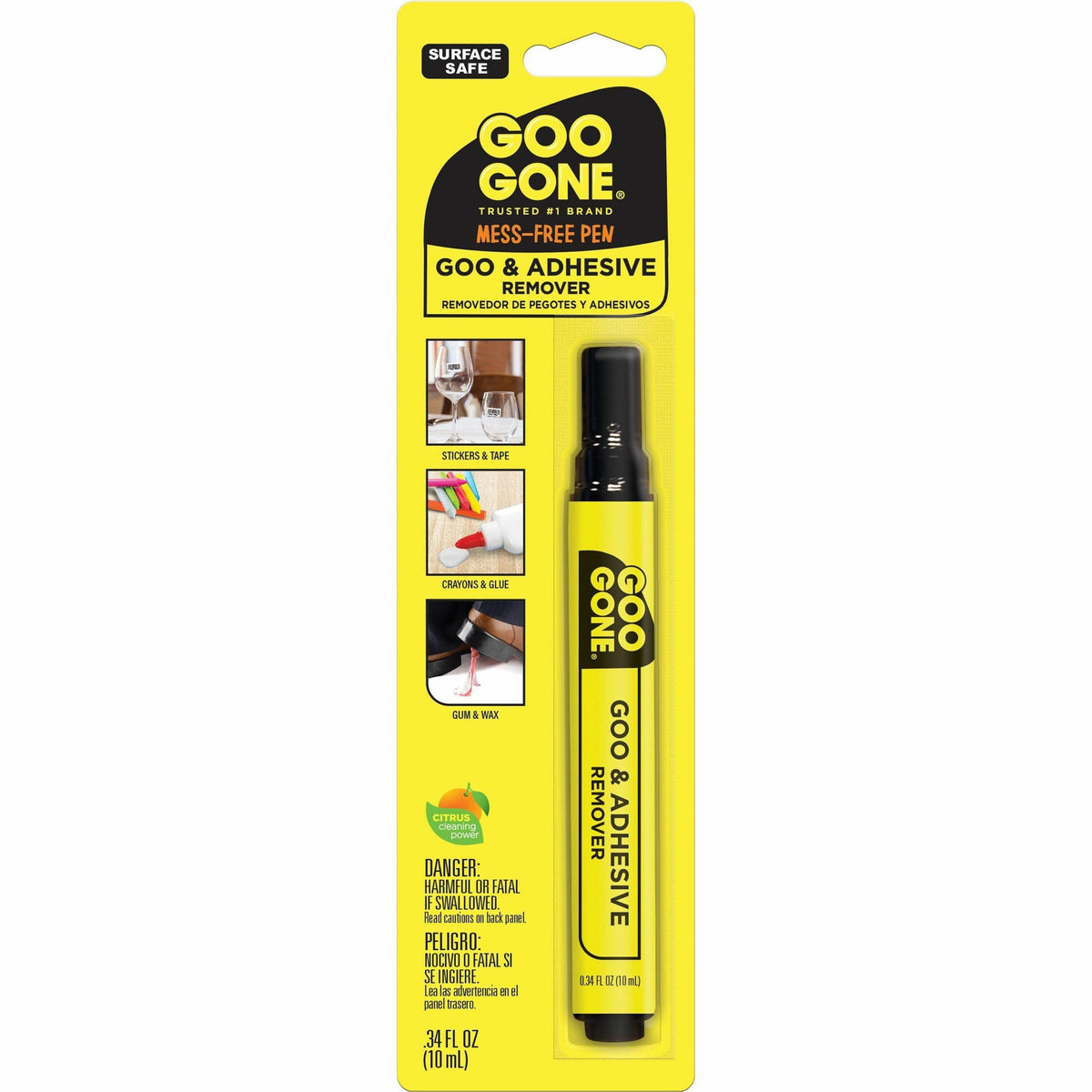 Goo Gone Mess-free Pen - For Multipurpose - 0.34 fl oz - Spill Proof, Unbreakable, Compact, Mess-free, Long Lasting - Bl