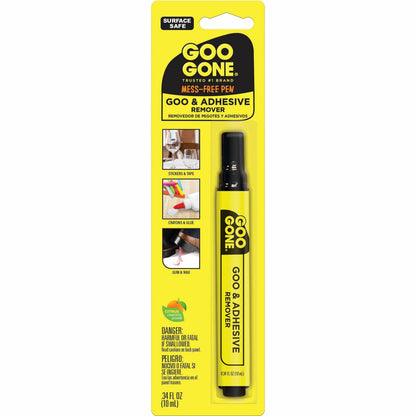 Goo Gone Mess-free Pen - For Multipurpose - 0.34 fl oz - Spill Proof, Unbreakable, Compact, Mess-free, Long Lasting - Bl