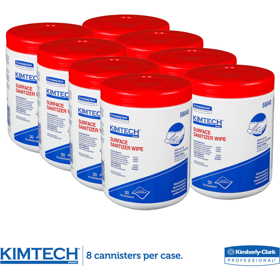 KIMTECH Prep Surface Sanitizer Wipes - For Hard Surface, Nonporous Surface - 12" Length x 12" Width - Recommended For: B