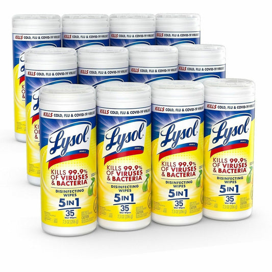 Lysol Lemon/Lime Disinfect Wipes - For Multi Surface, Multipurpose - Wipe - Lemon & Lime Blossom Scent - 7" Length x 7.2