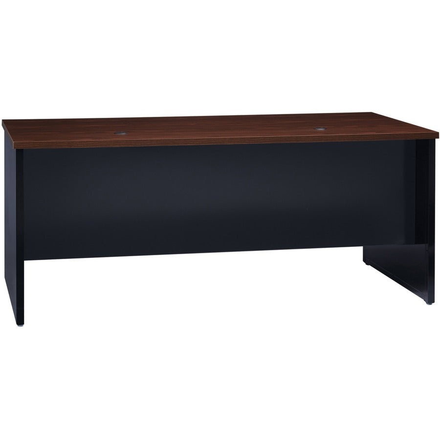 Lorell Fortress Modular Series Double-Pedestal Desk - 72" Width x 36" Depth, x 1.1" Thickness Top - Total Drawer(s): 2 -