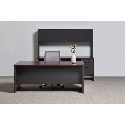 Lorell Fortress Modular Series Double-Pedestal Desk - 72" Width x 36" Depth, x 1.1" Thickness Top - Total Drawer(s): 2 -