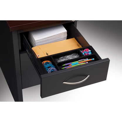 Lorell Fortress Modular Series Double-Pedestal Desk - 72" Width x 36" Depth, x 1.1" Thickness Top - Total Drawer(s): 2 -
